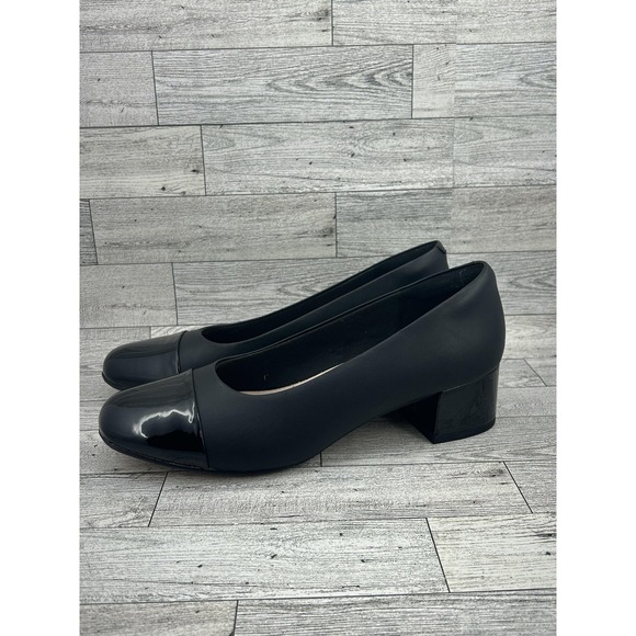 Clarks Collection Shoes Womens Size‎ 8.5 Block Heel Patent Toe Comfort 26153413 - Picture 3 of 11